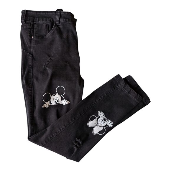 Shekina Premium Jeans Colombiano Mouse Distressed Black Stretch Jeggings Size 16 - Picture 1 of 14